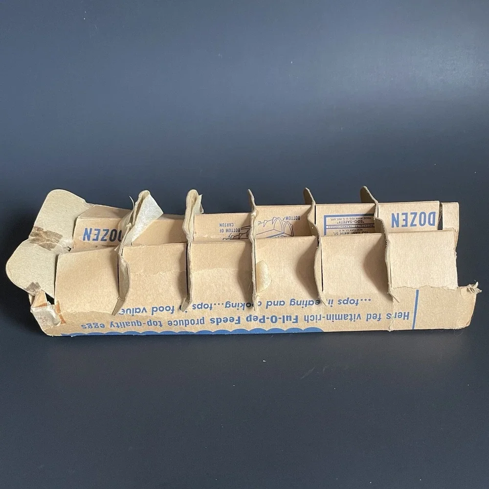 Vintage Paperboard Egg Carton‎ Pulp O Pep Feeds Advertisement Selected 1 Dozen